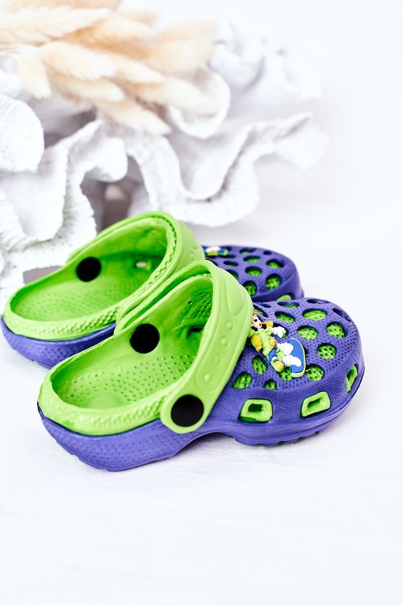 Children's Foam Slippers Crocs Navy-Green Jupiter