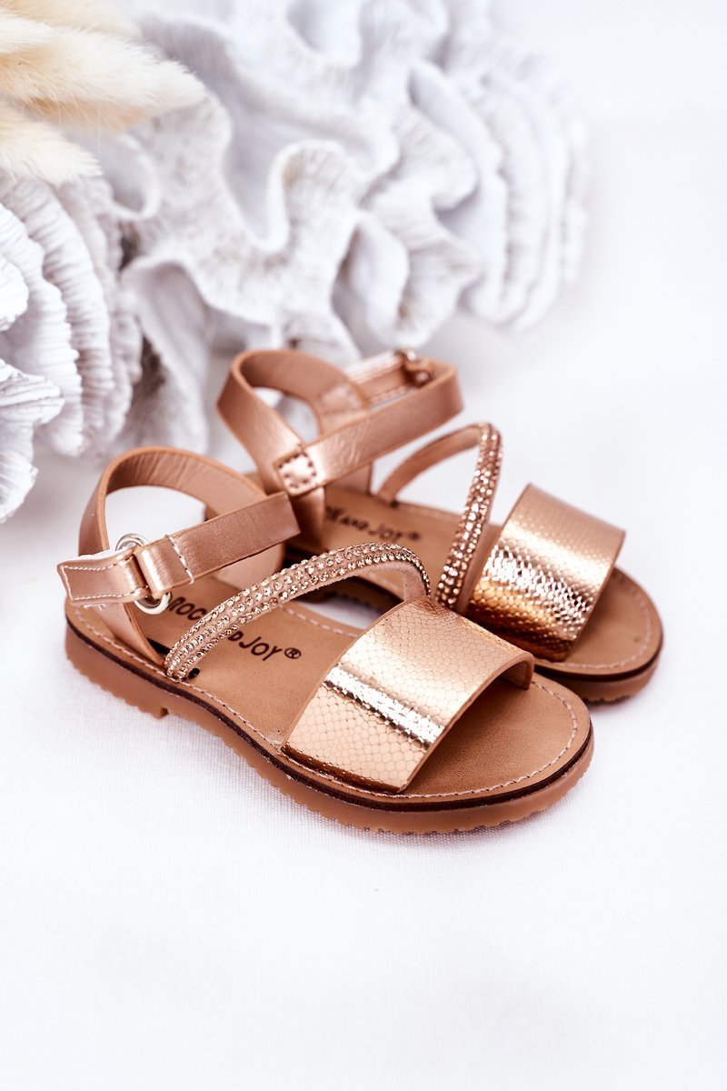 Children's Sandals With Sequins Rose Gold Blake