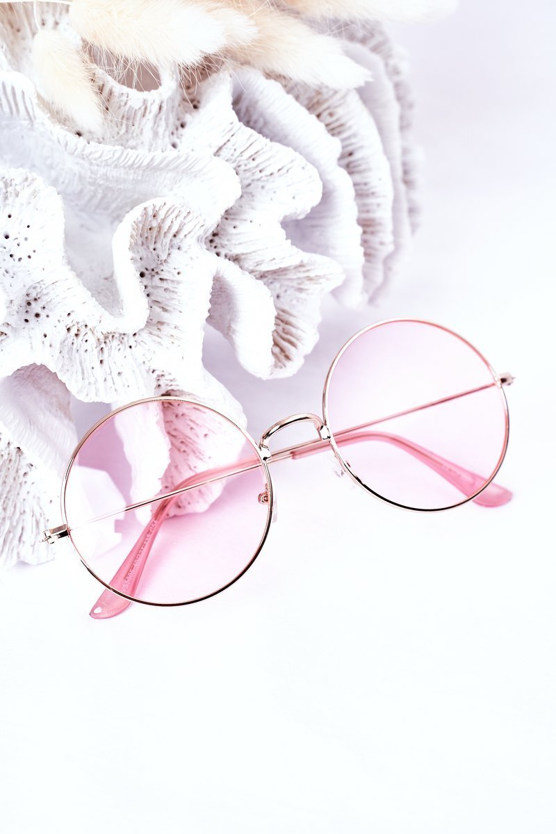 Gold Lennon Sunglasses With Pink Lenses