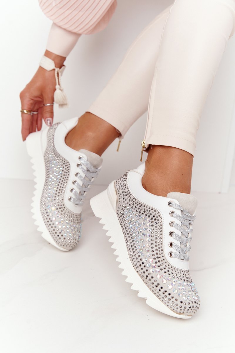 Wedge Sneakers With Sequins Lu Boo Grey