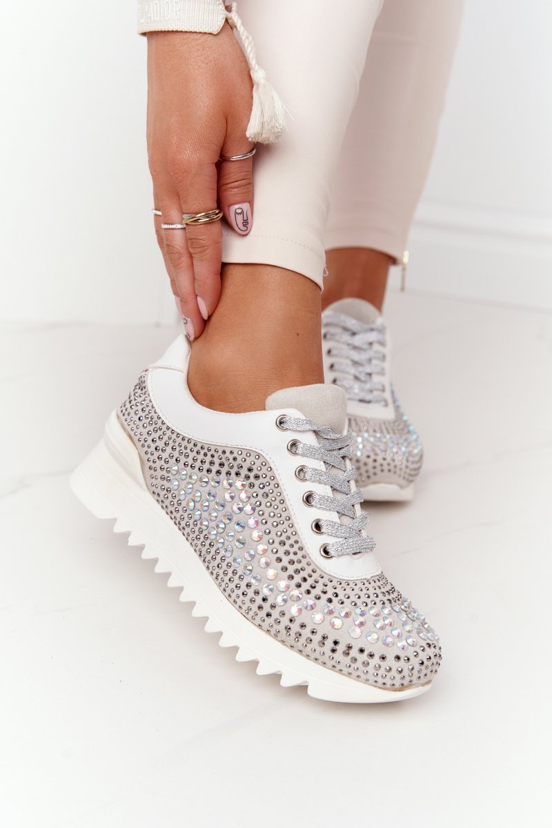 Wedge Sneakers With Sequins Lu Boo Grey