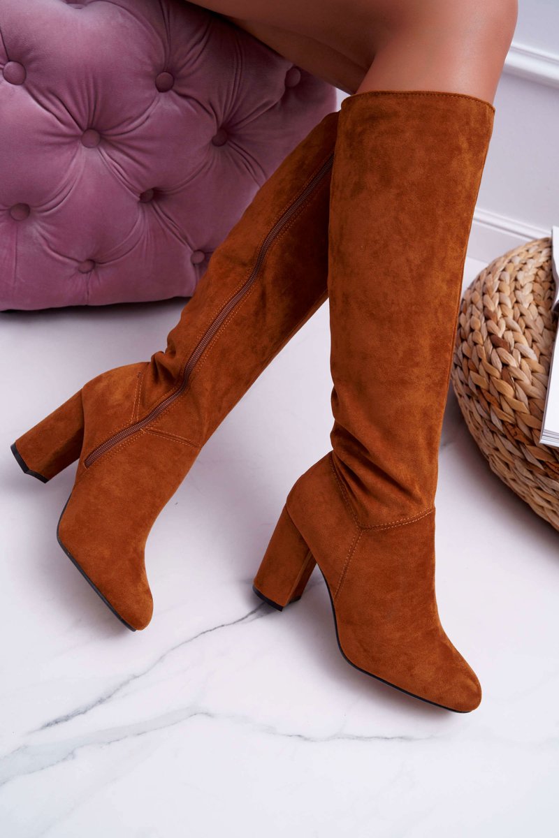 Women's Knee-High Boots Suede Camel Mercury | Cheap and fashionable ...
