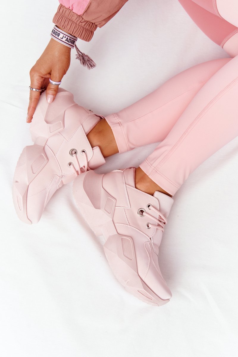 Women's Sneakers On A Chunky Sole Pink Bubbly