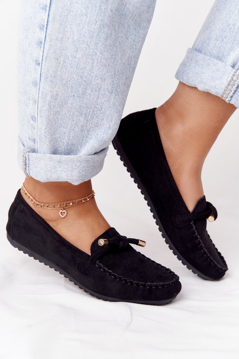 Women's Suede Loafers Black Marylin